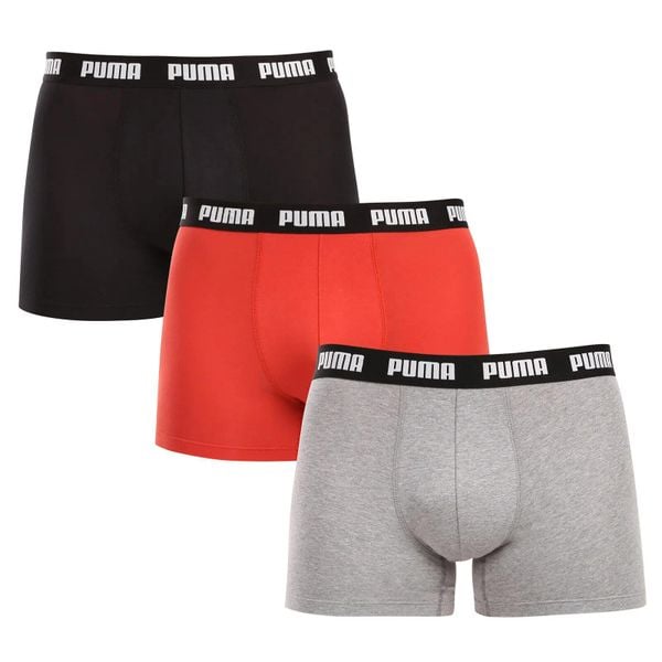 Bokserki męskie Puma EVERYDAY 3-PACK 93832711 r XL. Czerwone bokserki męskie Puma, bez wzorów, z bawełny. Za 145.97 zł.