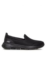 Skechers Półbuty Go Walk 5 15901/BBK Czarny. Czarne półbuty damskie Skechers, bez wzorów, z materiału, bez obcasa, na płaskiej podeszwie. Za 219.99 zł.