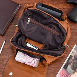 Plecak skórzany damski z klapą solidny Beltimore koniak S41. Plecaki damskie bez wzorów. Za 214.40 zł.