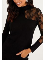 Milan Kiss Bluzka w kolorze czarnym rozmiar: L. Czarne bluzki damskie Milan Kiss, l, bez wzorów, z koronki, bez kołnierzyka, bez ramiączek. Za 113.99 zł.