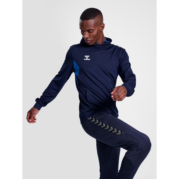 Poliestrowa bluza z kapturem Hummel Authentic. Niebieskie bluzy sportowe męskie HUMMEL. Za 211.00 zł.