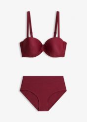 Bikini balkonetka z szybkoschnącego materiału (2 części). Czerwone bikini damskie bonprix, bez wzorów. Za 59.99 zł.
