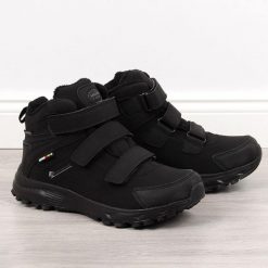 Buty trekkingowe męskie wodoodporne ocieplane czarne American Club. Czarne buty trekkingowe męskie American CLUB, z materiału, bez zapięcia. Za 202.99 zł.