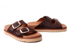 BOCCATO 204.22-59054 814 T KHV ciemnobrązowy, klapki damskie. Brązowe klapki damskie Boccato, bez wzorów, ze skóry, bez obcasa. Za 242.17 zł.