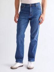 MĘSKIE SPODNIE WRANGLER TEXAS MID VISUAL 112380861. Spodnie materiałowe męskie Wrangler, bez wzorów, z jeansu. Za 219.99 zł.