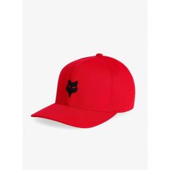 Czapka z daszkiem Fox Head Tech Flexfit Hat. Czerwone czapki męskie FOX, bez wzorów. Za 134.99 zł.