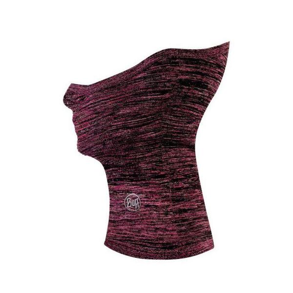 Komin do biegania unisex Buff® Dryflx+ Neckwarmer Fuchsia z odblaskami. Różowe szaliki i kominy damskie Buff, bez wzorów. Za 189.90 zł.