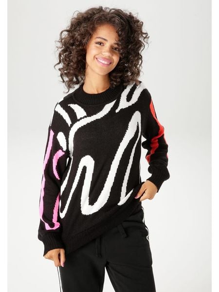 Aniston Sweter w kolorze czarnym rozmiar: 36. Czarne swetry klasyczne damskie Aniston, bez kołnierzyka. Za 61.02 zł.