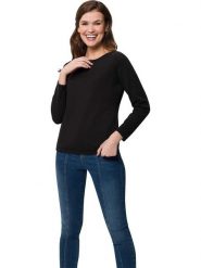 Heine Sweter w kolorze czarnym rozmiar: 44. Czarne swetry klasyczne damskie Heine, z bawełny, bez kołnierzyka. Za 56.53 zł.