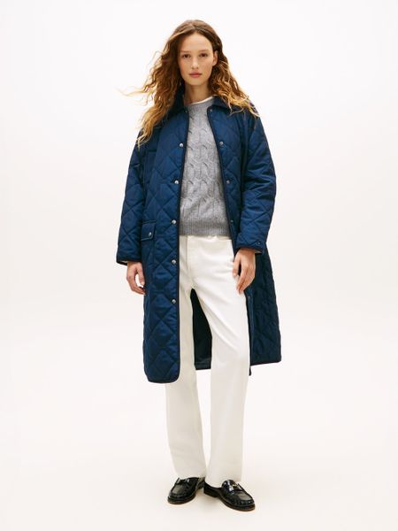 Tommy Hilfiger Pikowany płaszcz Kobiety Sztuczne włókno niebieski, S. Niebieskie płaszcze damskie Tommy Hilfiger, s, bez wzorów, ze sztruksu. Za 649.95 zł.