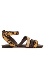 Bronx Sandały New-Skyler 85043-PW Brązowy. Brązowe sandały damskie Bronx, bez wzorów, ze skóry, bez obcasa, na płaskiej podeszwie. Za 209.99 zł.