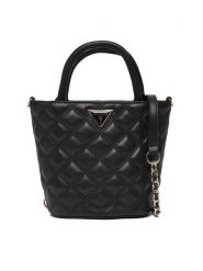 Guess Torebka Giully II Mini HWQG96 73760 Czarny. Czarne torebki klasyczne damskie Guess, z aplikacjami, ze skóry, bez dodatków. Za 549.99 zł.
