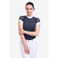 Koszulka do zawodów jeździeckich damska Contessa. Niebieskie koszulki dziewczęce CAVALLIERA, m, bez wzorów, z koronki, bez ramiączek. Za 352.00 zł.