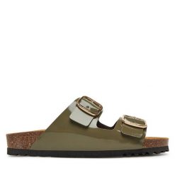 Klapki Scholl. Brązowe klapki damskie Scholl, bez wzorów, bez obcasa. Za 249.99 zł.