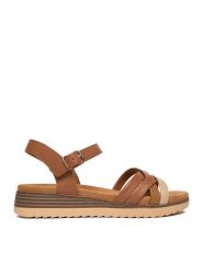 Lasocki Sandały CEO-RST-KSYMENA-01 Brązowy. Brązowe sandały damskie Lasocki, bez wzorów, ze skóry, bez obcasa, na koturnie. Za 169.99 zł.