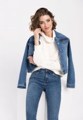 Jeansy rurki Slim Fit, D-KELLY 32. Niebieskie jeansy damskie Volcano. Za 169.99 zł.