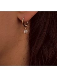 Les Petites Précieuses Pozłacane kolczyki-kreole z kwarcem rozmiar: onesize. Różowe kolczyki damskie Les Petites Précieuses, z kwarcem, pozłacane. Za 143.90 zł.