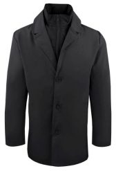 Krótki, Męski Płaszcz Przejściowy z Wysokim Kołnierzem - Brave Soul - Czarny. Czarne płaszcze męskie Brave Soul, na jesień, l, bez wzorów, z poliesteru. Za 285.00 zł.
