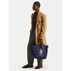 Torebka Polo Ralph Lauren. Niebieskie torebki klasyczne damskie Polo Ralph Lauren, bez wzorów, bez dodatków. Za 919.99 zł.