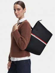 Tommy Hilfiger Torebka Th Corp Ess Tote AW0AW19334 Granatowy. Niebieskie torebki klasyczne damskie Tommy Hilfiger, bez wzorów, bez dodatków. Za 569.99 zł.