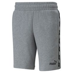 Męskie szorty Essentials+ Tape PUMA Medium Gray Heather. Szare szorty męskie Puma, bez wzorów, sportowe. W wyprzedaży za 128.20 zł.