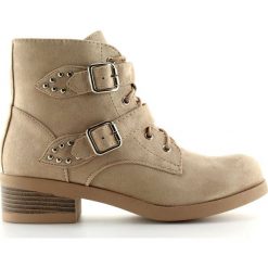 Brązowe Botki Sznurowane Z Kokardkami beżowe C-7101 Beige. Brązowe botki damskie ButyModne, bez obcasa, na płaskiej podeszwie, bez zapięcia. W wyprzedaży za 129.00 zł.