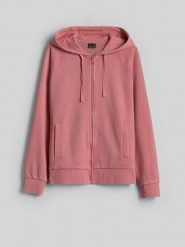 4F Bluza dresowa relaxed z kapturem damska - łososiowa XL. Brązowe bluzy z kapturem damskie 4f, xl, z dresówki. Za 169.99 zł.