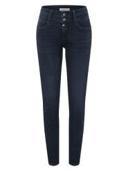 Timezone Dżinsy "Enya" - Slim fit - w kolorze granatowym rozmiar: W30/L30. Niebieskie jeansy damskie Timezone, z podwyższonym stanem. Za 197.17 zł.