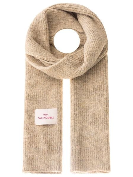 Zwillingsherz Szal w kolorze beżowym z dodatkiem wełny - 200 x 30 cm rozmiar: onesize. Brązowe szaliki i kominy damskie Zwillingsherz, bez wzorów, z materiału. Za 176.08 zł.