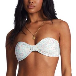 Góra od stroju kąpielowego Billabong Sweet Oasis Tanlines Bandeau. Białe bikini damskie Billabong, bez wzorów. Za 98.99 zł.