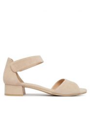 Caprice Sandały 9-28212-42 Beżowy. Brązowe sandały damskie Caprice, bez wzorów, ze skóry, bez obcasa, na słupku. Za 200.99 zł.