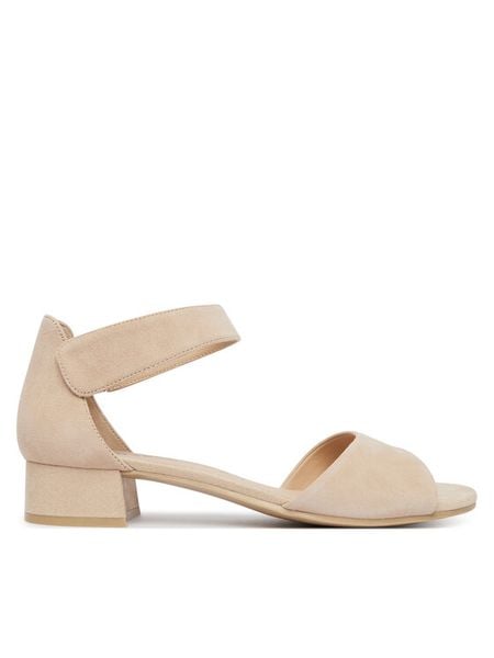 Caprice Sandały 9-28212-42 Beżowy. Brązowe sandały damskie Caprice, bez wzorów, ze skóry, bez obcasa, na słupku. Za 200.99 zł.