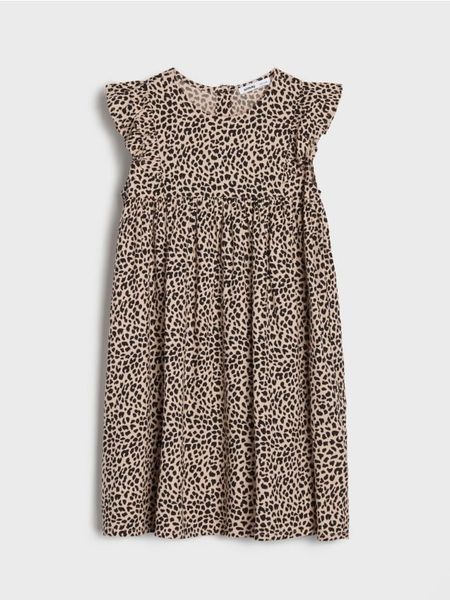 Sukienka z wiskozy z motywem zwierzęcym - wielobarwny. Sukienki dziewczęce Sinsay, bez wzorów, z wiskozy, bez ramiączek. Za 25.99 zł.