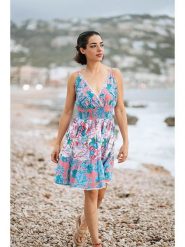 Isla Bonita by SIGRIS Sukienka ze wzorem rozmiar: S. Sukienki damskie Isla Bonita by SIGRIS, s, bez wzorów, z bawełny, bez kołnierzyka, bez ramiączek, midi. Za 70.41 zł.