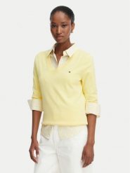 Tommy Hilfiger Sweter WW0WW40098 Żółty jasny Regular Fit. Żółte swetry klasyczne damskie Tommy Hilfiger, s, z syntetyku, bez kołnierzyka. Za 409.99 zł.