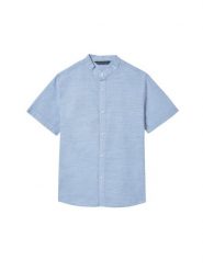 Mayoral Koszula 6171 Błękitny Regular Fit. Niebieskie koszule chłopięce Mayoral, bez wzorów, z bawełny, bez kołnierzyka, bez ramiączek. Za 109.99 zł.