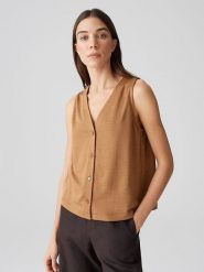 OPUS Kamizelka w kolorze jasnobrązowym rozmiar: 44. Brązowe kamizelki damskie Opus. Za 112.45 zł.
