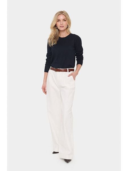 SAINT TROPEZ Sweter "Mila" w kolorze granatowym rozmiar: XXL. Niebieskie swetry klasyczne damskie Saint Tropez, xxl, bez kołnierzyka. Za 83.42 zł.