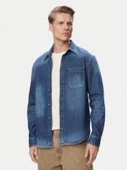 Tommy Jeans Koszula jeansowa DM0DM23390 Niebieski Regular Fit. Niebieskie koszule męskie Tommy Jeans, m, bez wzorów, z bawełny, bez kołnierzyka, bez ramiączek. Za 369.99 zł.