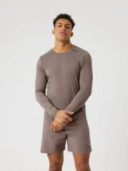 Bjorn_borg BORG FEATHER LONG SLEEVE T-SHIRT — FALCON. Szare t-shirty męskie Björn Borg, m, bez wzorów, bez kołnierzyka. Za 268.00 zł.