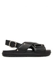 EMU Australia Sandały Faye W13246 Czarny. Czarne sandały damskie Emu Australia, bez wzorów, ze skóry, bez obcasa, na płaskiej podeszwie. Za 469.99 zł.