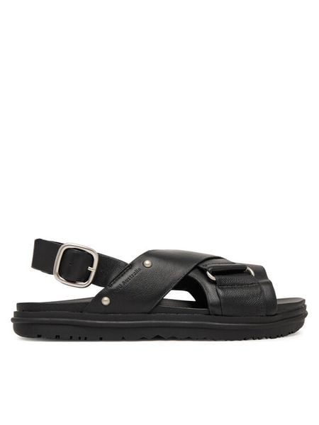 EMU Australia Sandały Faye W13246 Czarny. Czarne sandały damskie Emu Australia, bez wzorów, ze skóry, bez obcasa, na płaskiej podeszwie. Za 469.99 zł.