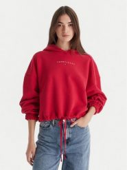 Tommy Jeans Bluza Bling Linear DW0DW21607 Czerwony Regular Fit. Czerwone bluzy bez kaptura damskie Tommy Jeans, xxs, z bawełny. Za 469.99 zł.