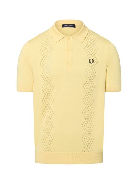 Fred Perry koszulka polo Mężczyźni Bawełna żółty, S. Żółte koszulki polo męskie Fred Perry, m, bez wzorów, z bawełny, bez ramiączek. Za 549.95 zł.
