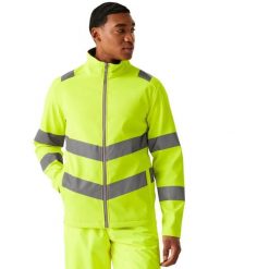 Męska 2warstwowa Kurtka Soft Shell Pro Contract Ablaze HiVis. Żółte kurtki męskie Regatta, m, bez wzorów, z materiału, bez kaptura. Za 132.99 zł.