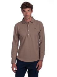 The Time of Bocha Koszulka polo w kolorze jasnobrązowym rozmiar: M. Brązowe koszulki polo męskie The Time of Bocha, m, bez wzorów, z bawełny, bez ramiączek. Za 113.99 zł.