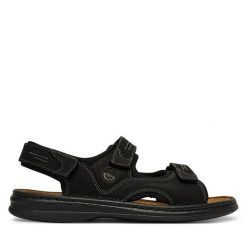 Sandały Josef Seibel. Czarne sandały męskie Josef Seibel, bez zapięcia. Za 349.99 zł.