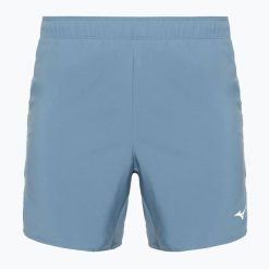 Spodenki do biegania męskie Mizuno Core 5.5". Niebieskie szorty męskie Mizuno, z materiału, bez kołnierzyka. Za 99.99 zł.