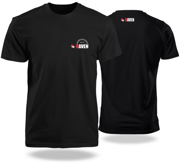 Koszulka sportowa T-shirt męski Raven. Czarne t-shirty męskie RAVEN, l, bez wzorów, z bawełny, bez kołnierzyka. Za 79.00 zł.