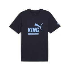 Męska koszulka Manchester City KING z logo PUMA. Niebieskie t-shirty sportowe męskie Puma, m, bez ramiączek, do piłki nożnej. Za 129.00 zł.